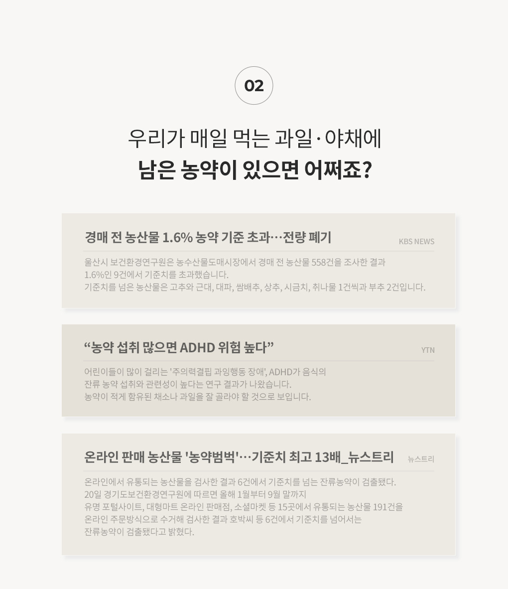 매일 먹는 과일·야채의 잔류 농약 위험성