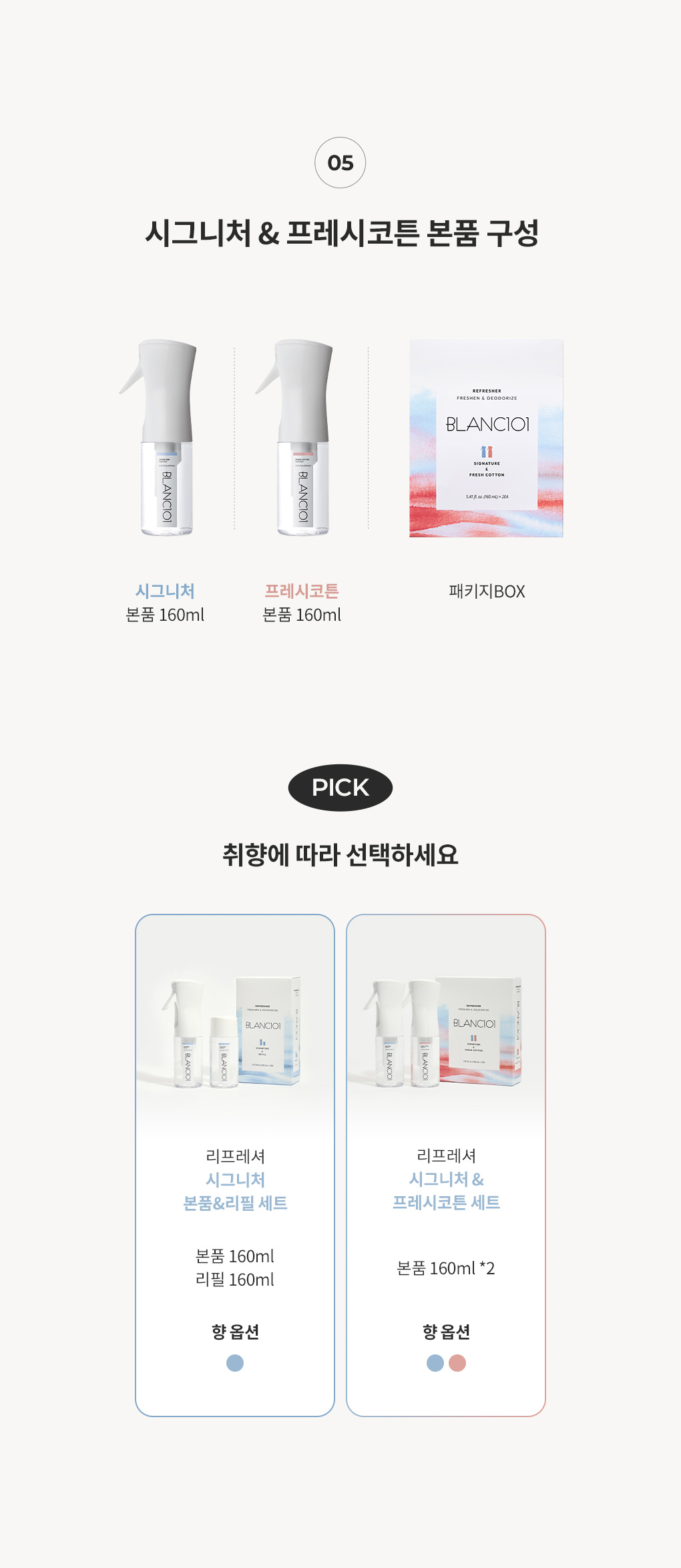 [클리어런스]160ml 리프레셔 시그니처+프레시코튼 세트 2Box