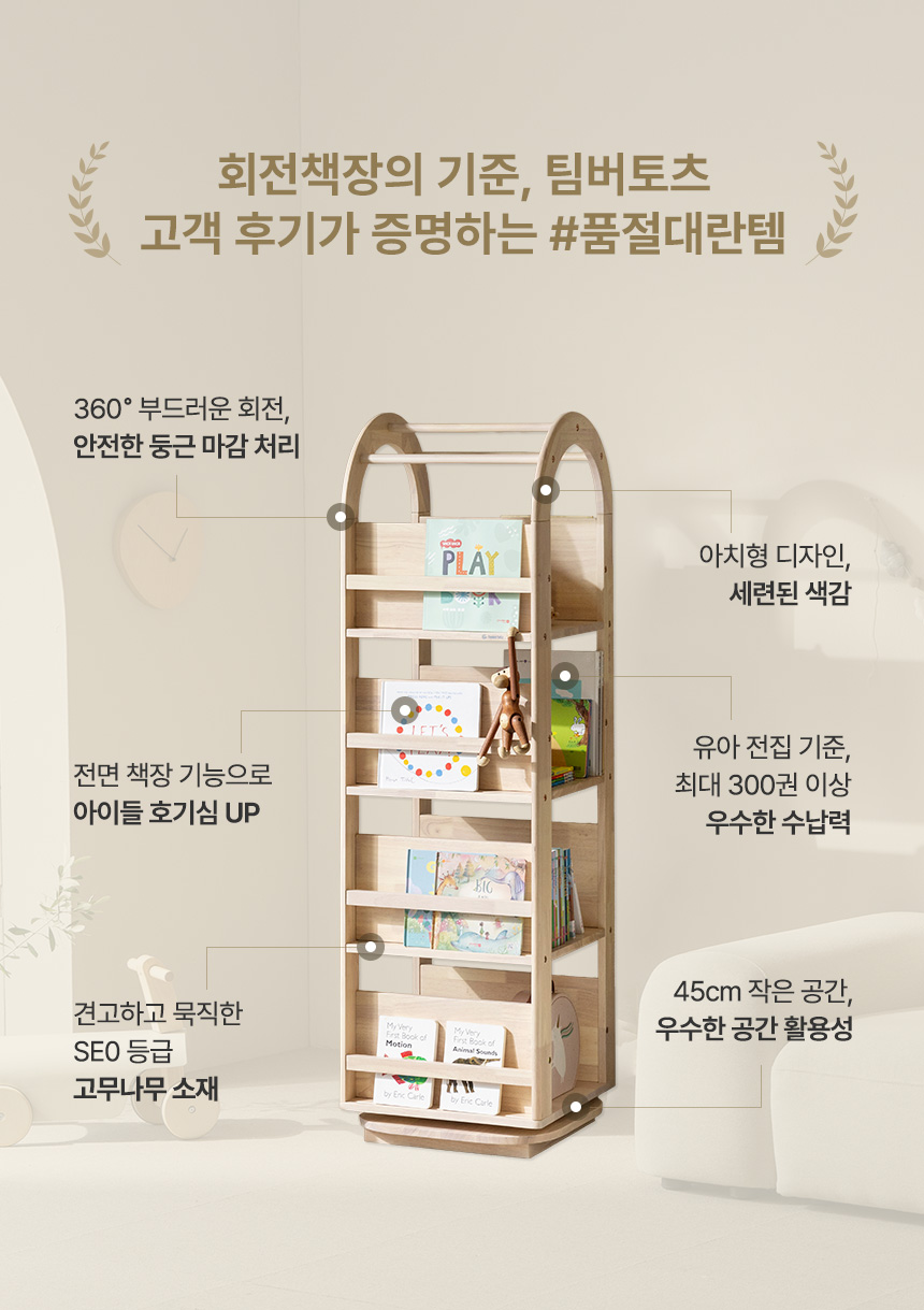 팀버토츠 올라운드 4단 회전책장, 주요 특징 6가지