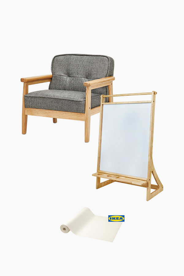 모나소파 1인+원목 모나 이젤 세트+롤도화지(IKEA) 증정