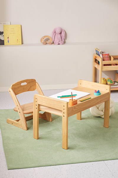 ★런칭특가★부오노3 원목 유아 아기 책상 의자 높이조절 테이블 세트(+의자쿠션증정)