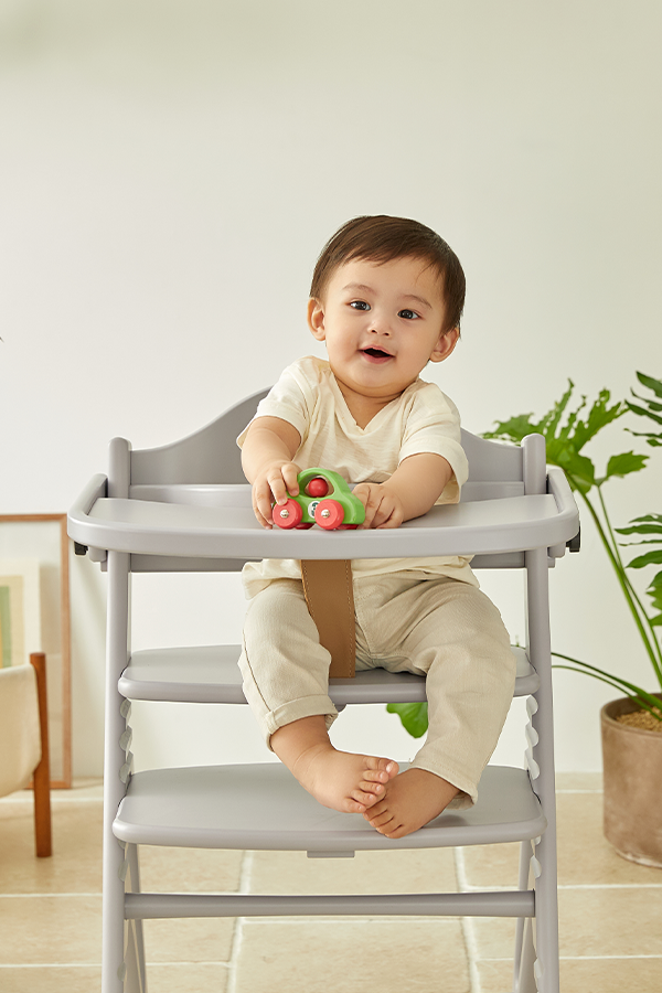 아펠 아기 하이체어_라벤더그레이(+쿠션+안전벨트)유아 식탁의자
