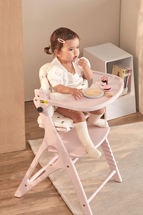 아펠 아기 하이체어_샤베트핑크(+쿠션+안전벨트)유아 식탁의자